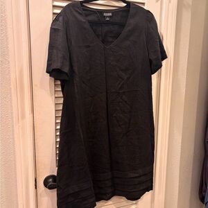 Linen Black Dress -L